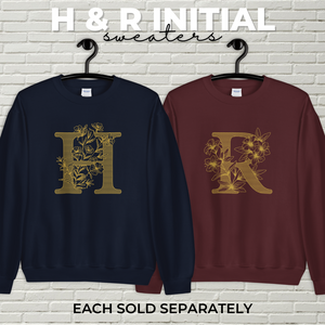 R Initial Floral Unisex Sweatshirt