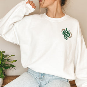 Cunning and Ambitious Embroidered Snake Unisex Sweatshirt