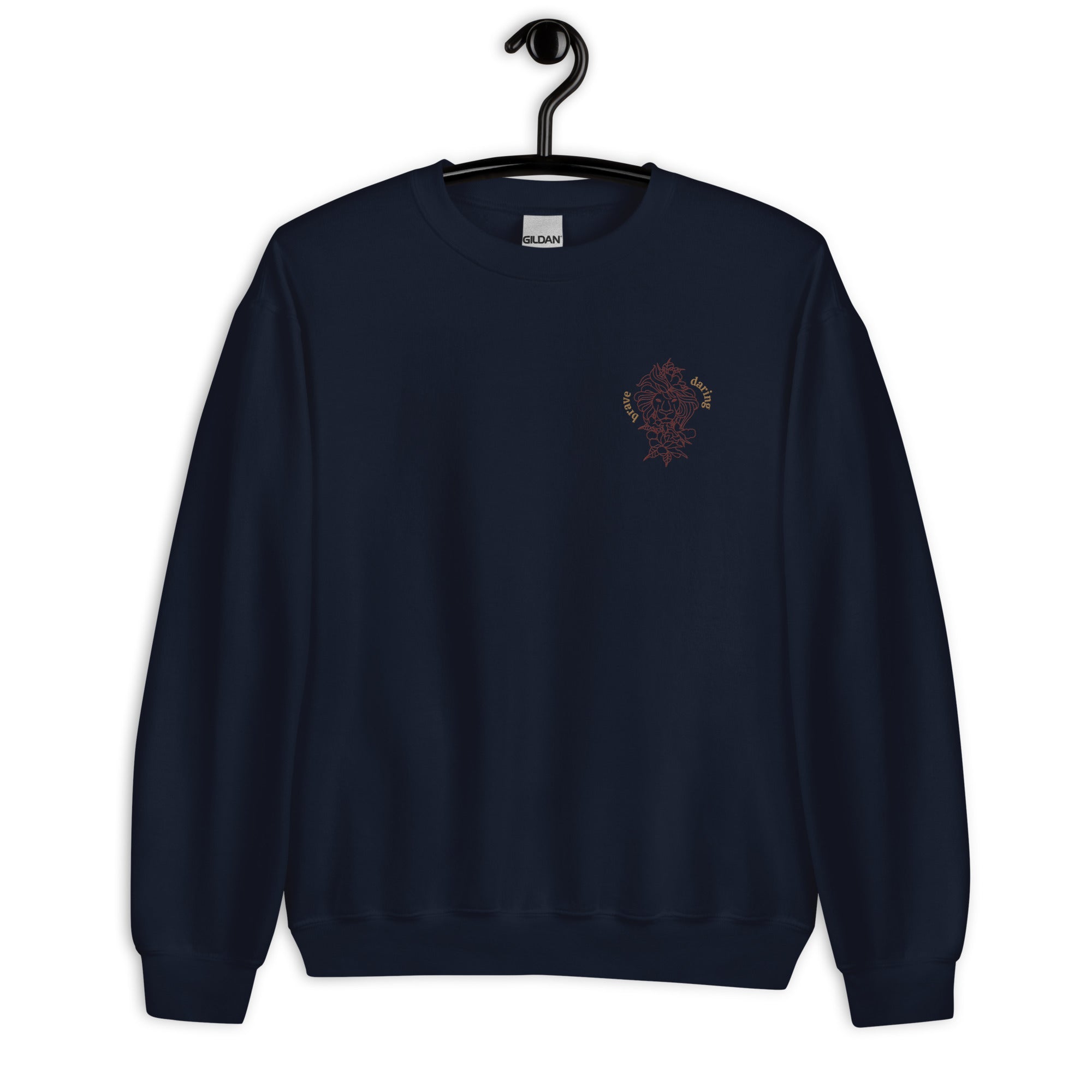 Daring and Brave Embroidered Lion Unisex Sweatshirt