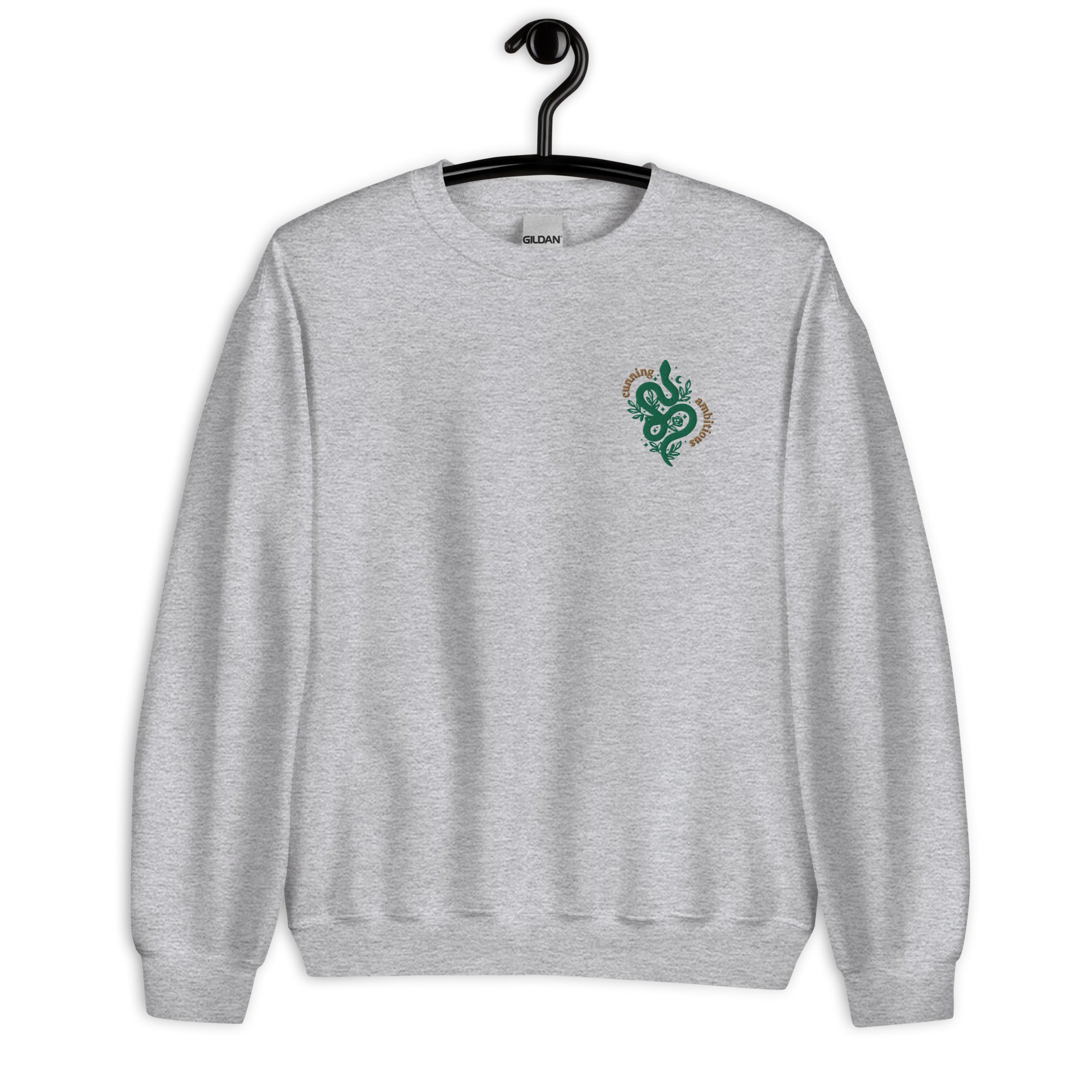 Cunning and Ambitious Embroidered Snake Unisex Sweatshirt