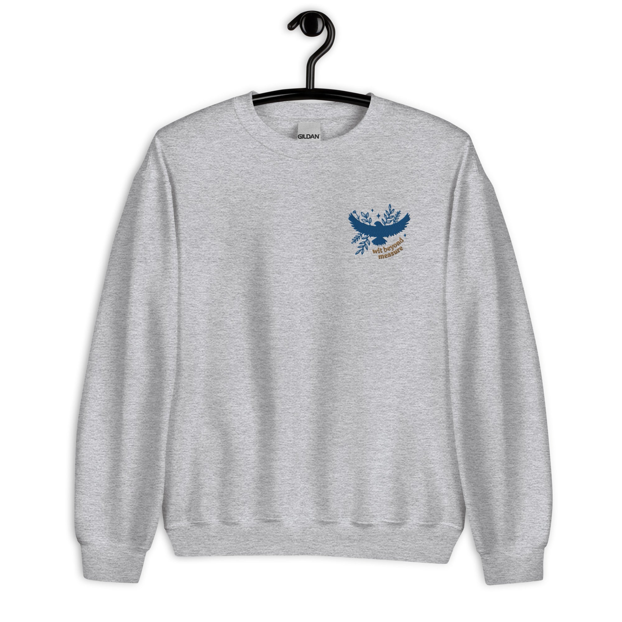 Wit Beyond Measure Embroidered Eagle Unisex Sweatshirt