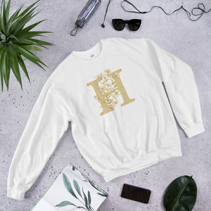 H Initial Floral Unisex Sweatshirt